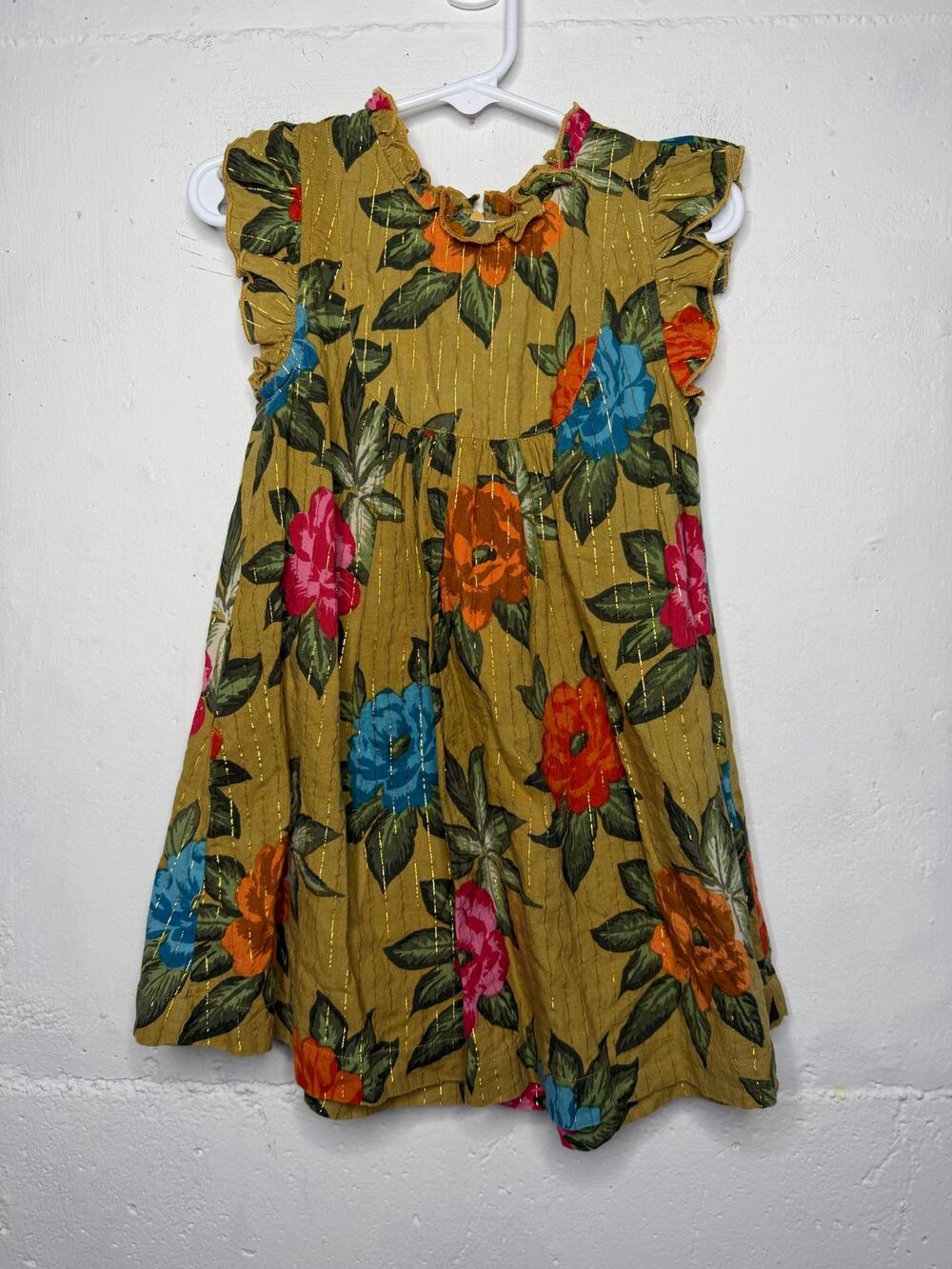 Pink Chicken 3T Green Dress Floral